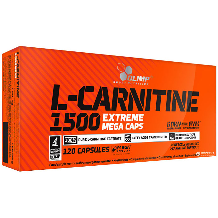 L-карнітин, Olimp Labs, L-carnitine, mega caps 1500 мг, 30 капсул