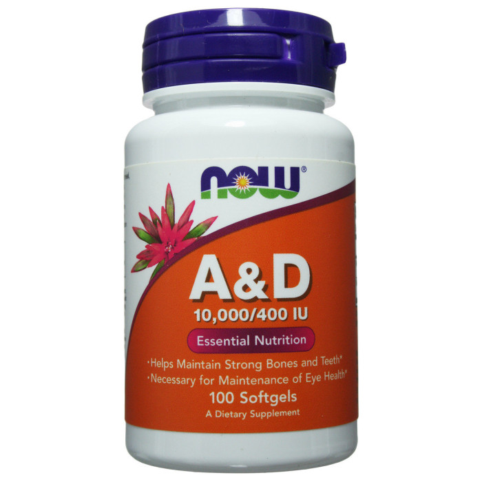 Вітамін А 10000 мо + Д 400 мо Now 100 капсул