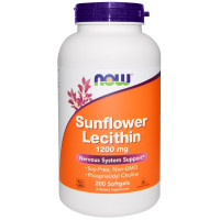 Соняшниковий лецитин, Now Foods, Sunflower Lecithin, 1200 мг, 200 капсул