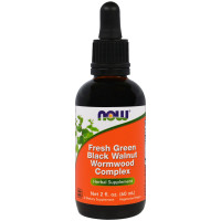 Шкаралупа чорного горіха  і полин, Now Foods, Black Walnut Wormwood, 60 мл