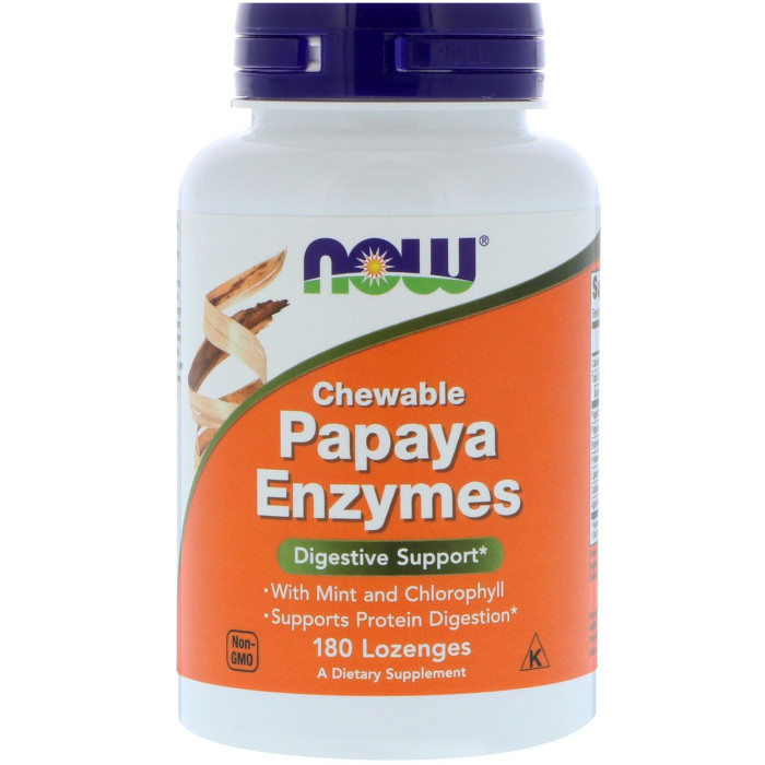 Ферменти з папая, Now Foods, Papaya Enzyme, 180 таблеток