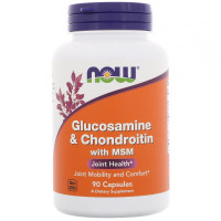 Глюкозамін з хондроітином та мсм, Now Foods, Glucosamine & Chondroitin with MSM, 90 капсул