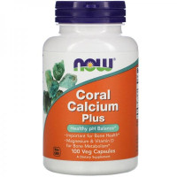 Кораловий калцій плюс, Now Foods, Coral Calcium Plus, 1000 мг, 100 капсул