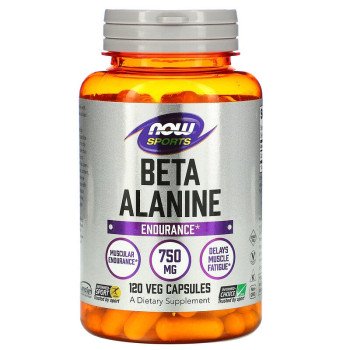 Бета Аланін, Now Foods, Beta-Alanine Sports, 750 мг  120 веган капсул