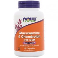 Глюкозамін з хондроітином та мсм, Now Foods, Glucosamine & Chondroitin with MSM, 90 капсул