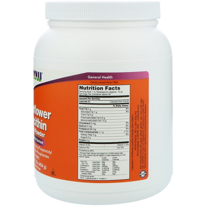 Соняшниковий лецитин, Now Foods, Sunflower Lecithin, 454 г