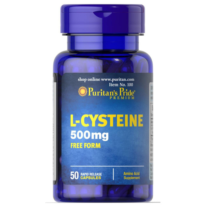 L-Цистеїн, Puritan`s Pride, L-Cysteine, 500 мг, 50 капсул