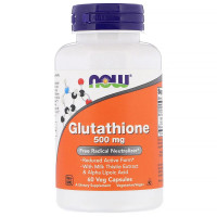 Глутатіон, Glutathione, Now Foods, 500 мг, 60 вегетаріанських капсул