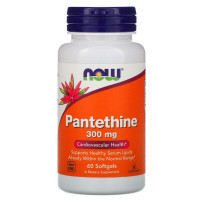Пантетин, Pantethine, Now Foods, 300 мг, 60 желатинових капсул