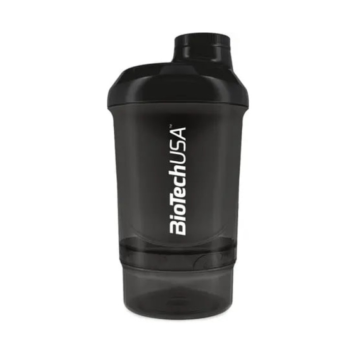 Шейкер BiotechUSA 600 мл + 250 мл + 100 мл чорний