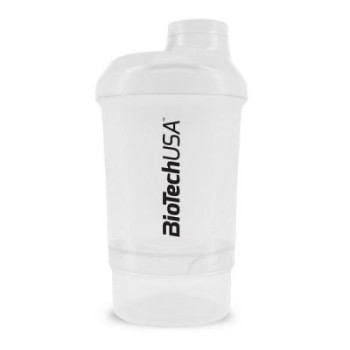 Шейкер BiotechUSA Нано 300 мл + 150 мл білий