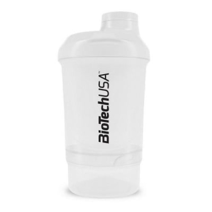 Шейкер BiotechUSA Нано 300 мл + 150 мл білий