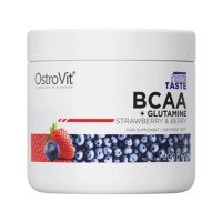 БЦАА + Глютамін OstroVit порошок 200 г полуниця-ягоди