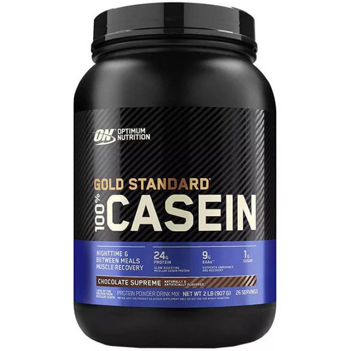 Протеїнова суміш Казеїн Optimum Nutrition 909 г полуничний крем