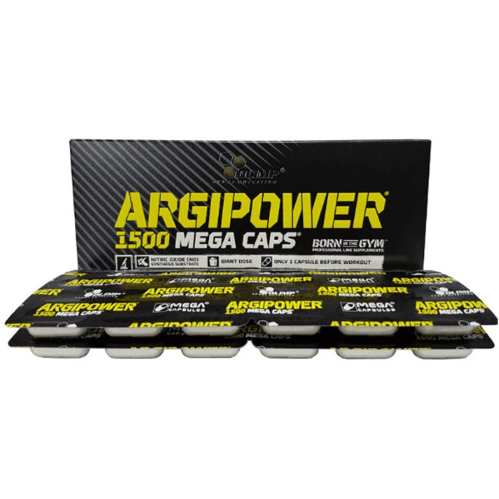 L-аргінін, Olimp Labs, Argipower, mega caps 1500 мг, 30 капсул