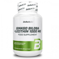 Гінкго Білоба + Лецитин, BioTechUSA, Ginkgo Biloba, 90 таблеток