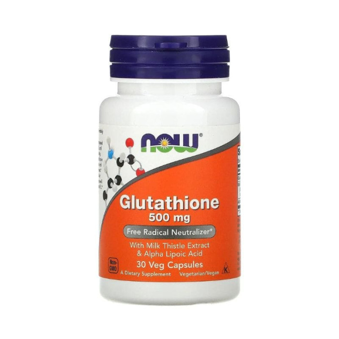 Глутатіон, Glutathione, Now Foods, 500 мг, 30 капсул