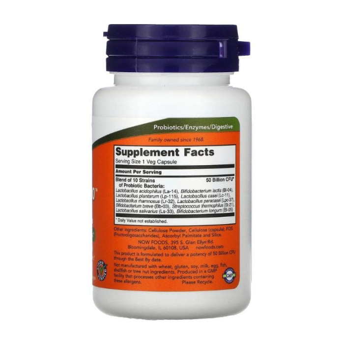 Пробіотик-10 50 млрд Now Foods 50 веган капсул
