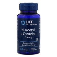 Ацетилцистеїн, N-Acetyl-L-Cysteine, Life Extension, 600 мг, 60 капсул