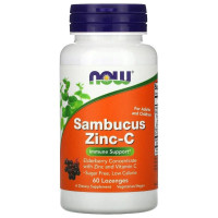 Бузина з цинком і вітаміном С, Sambucus Zinc-C Now Foods 60 льодяників