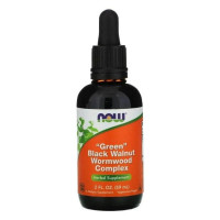 Комплекс зеленого (незрілого) чорного горіха і полину Green Black Walnut Wormwood Complex, Now Foods, 59 мл