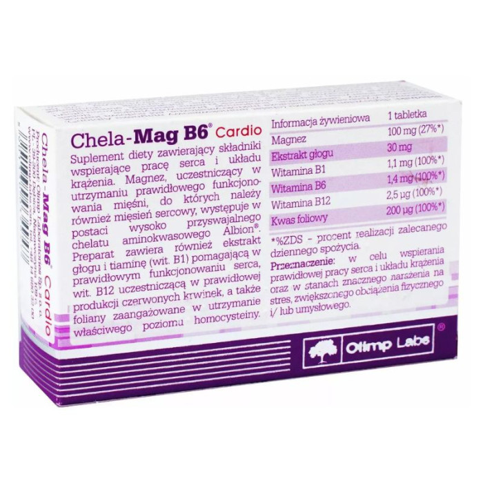 Вітаміни для серця та кровоносної системи, Chela-Mag B6 cardio, Olimp Nutrition, 30 таблеток