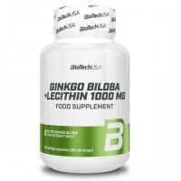 Гінкго Білоба + Лецитин, BioTechUSA, Ginkgo Biloba, 90 таблеток