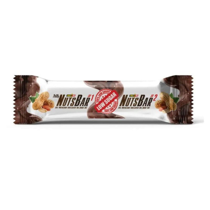 Батончики Power Pro Nuts Bar з арахісом та карамеллю БЕЗ ЦУКРУ 70 g (2х35g)