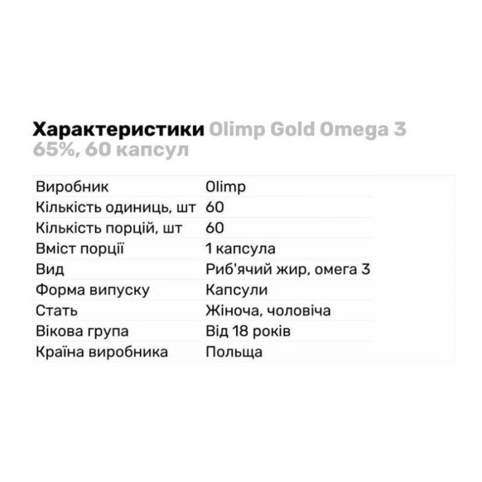 Омега-3 Olimp Голд 65% 60 капсул