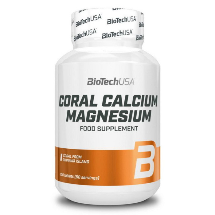 Мінеральний комплекс Coral Calcium + Magnesium, BiotechUSA, 100 таблеток