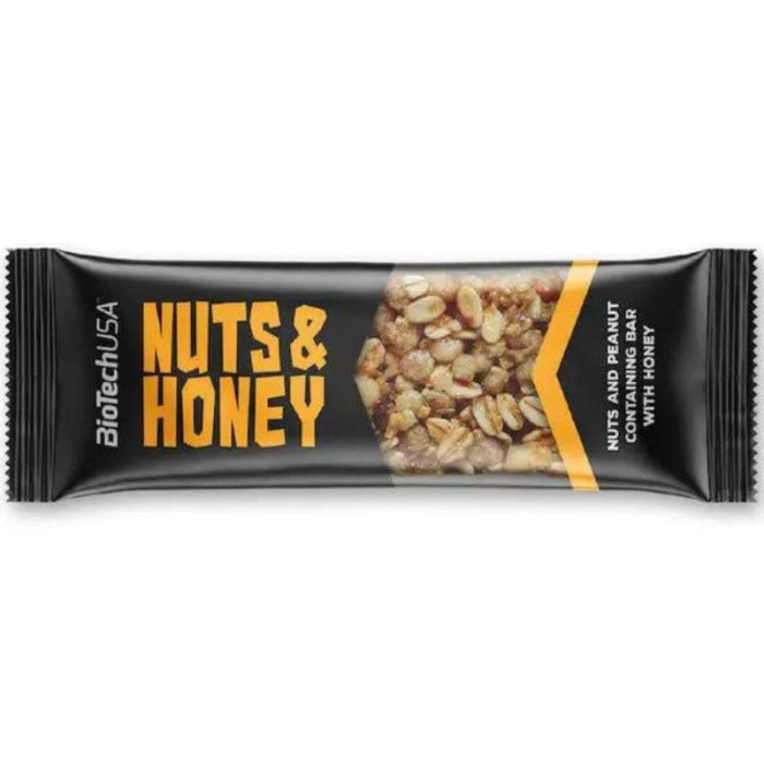 Батончики Nuts and Honeyr Fiber Mix BiotechUSA 35 g/bar Nuts and Honey Горіхи і мед