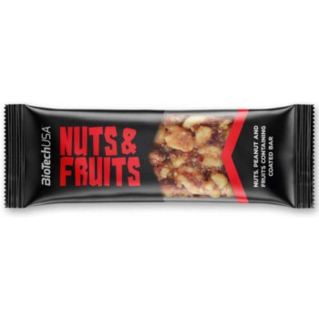 Батончики Nuts and Fruits Fiber Mix BiotechUSA 40 g/bar Nuts and Fruits Горіхи та фрукти