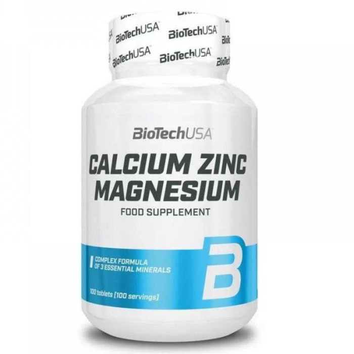 Вітаміни та мінерали Calcium Zinc Magnesium BioTechUSA 100 tabs