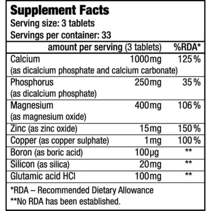 Вітаміни та мінерали Calcium Zinc Magnesium BioTechUSA 100 tabs