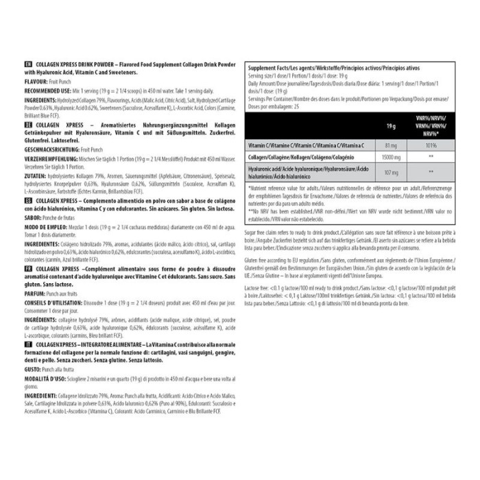 Натуральна добавка Collagen Xpress для суглобів та зв'язок, Scitec Nutrition, Фруктовий пунш, 475 г