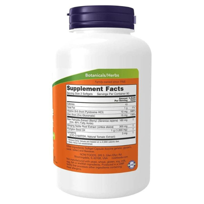 Prostate Support, Now Foods, 90 гелевих капсул