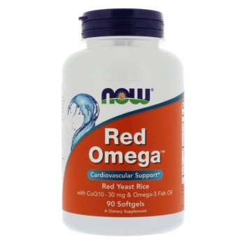 Червоний рис з Омега-3 та CoQ10, Now Foods, Red Omega-3, 180\120 мг, 90 капсул