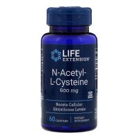 Ацетилцистеїн, N-Acetyl-L-Cysteine, Life Extension, 600 мг, 60 капсул