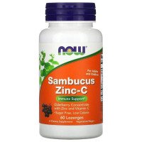 Бузина з цинком і вітаміном С, Sambucus Zinc-C Now Foods 60 льодяників