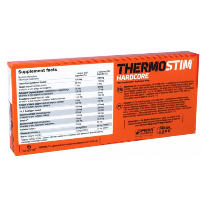 Жироспалювач Thermo-Stim ​​Hardcore, Olimp, 60 капсул