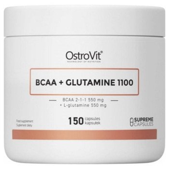 БЦАА+Глютамін, OstroVit, BCAA + Glutamine 1100 мг 150 капсул