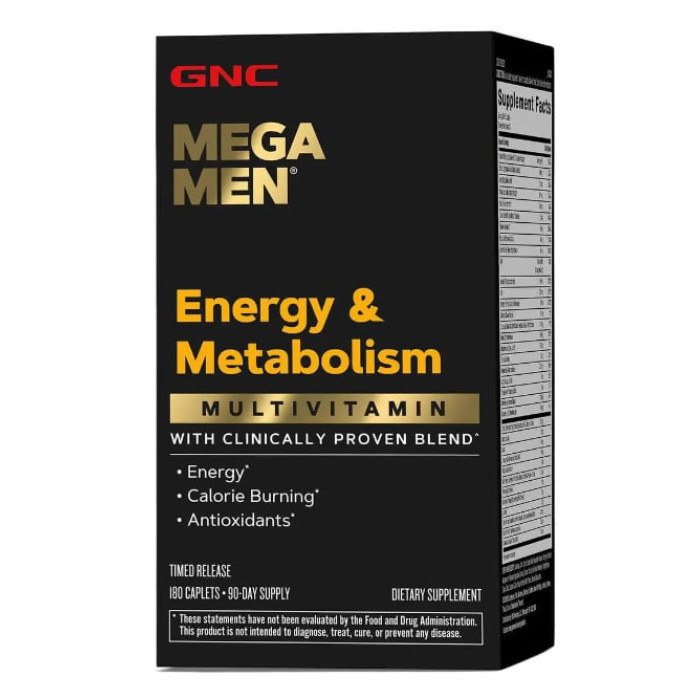 Вітаміни чоловічі GNC Мега Мен енергія та метаболізм 180 капсул