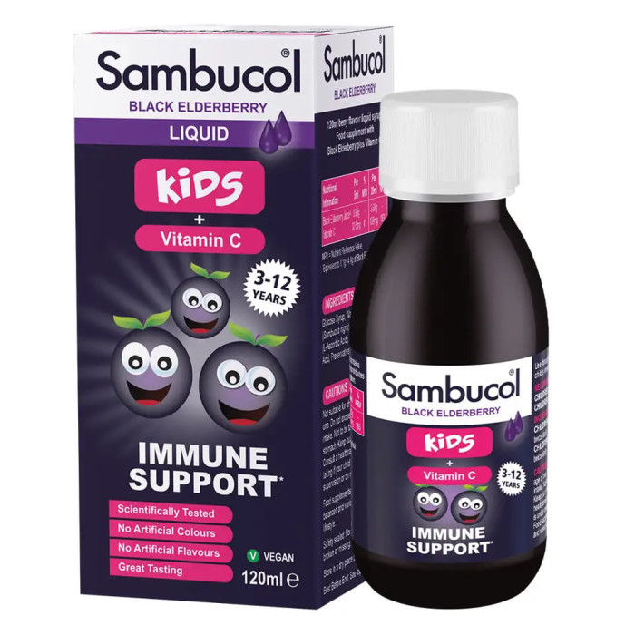 Самбукол Вітамін С+чорна бузина Sambucol Kids Liquid 120 мл