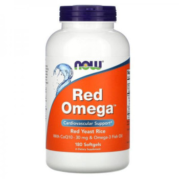 Червоний рис з Омега-3 та CoQ10 Now Foods Red Omega-3 180 капсул
